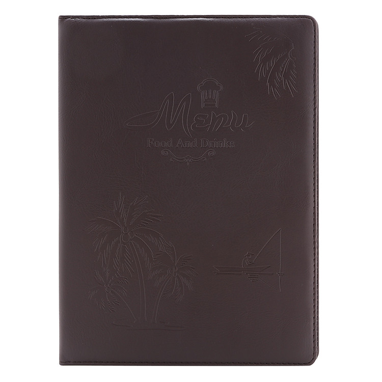 Bìa Menu A4 Da Cao Cấp (10 lá) – Màu Nâu