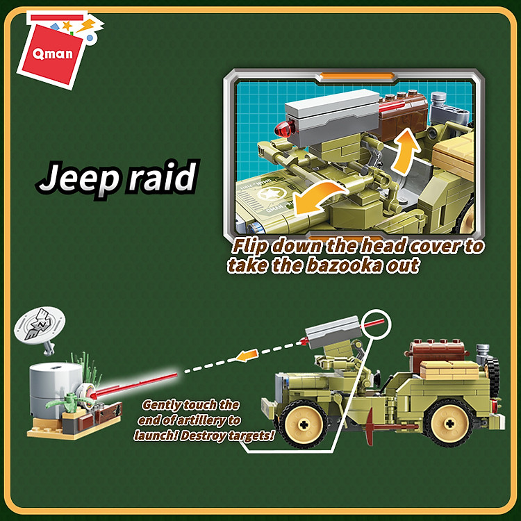 Đồ chơi xếp hình Qman 21011 - Xe Jeep Chính hãng Giá rẻ - Hình ảnh 5