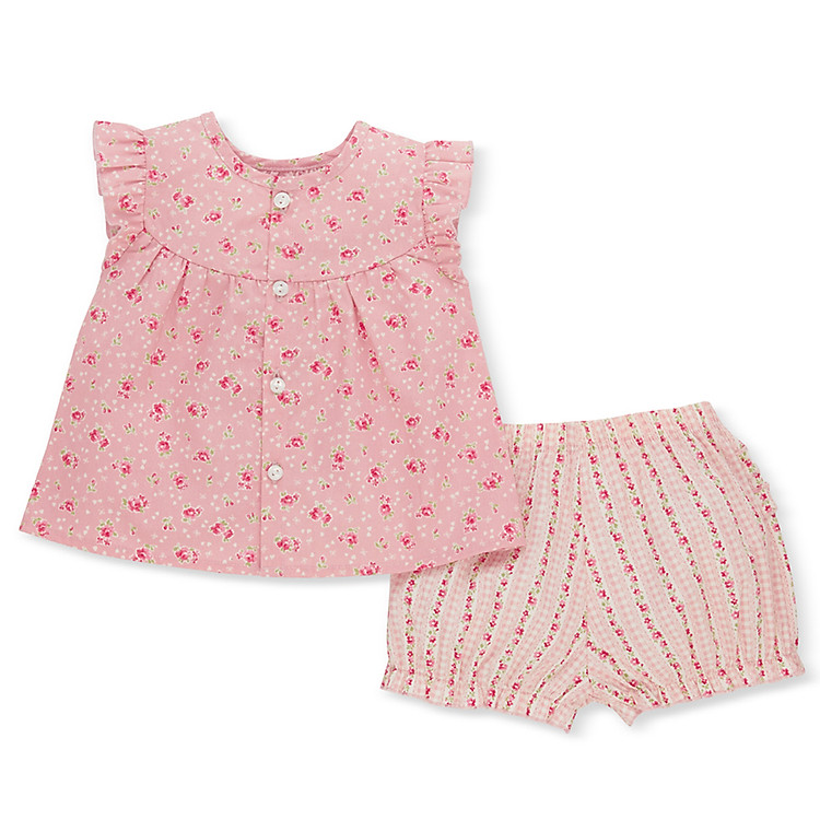 Bộ Quần Áo Cộc Tay Bé Gái Cài Giữa VT LULLABY NHT01-19