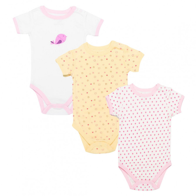 Set 3 Bộ Body Cộc Tay Cho Bé Gái LullabyBaby NH12-12 - Hồng