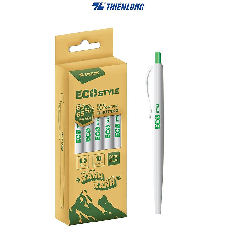 Bút bi Eco Style Thiên Long TL-037/ECO – Mực xanh