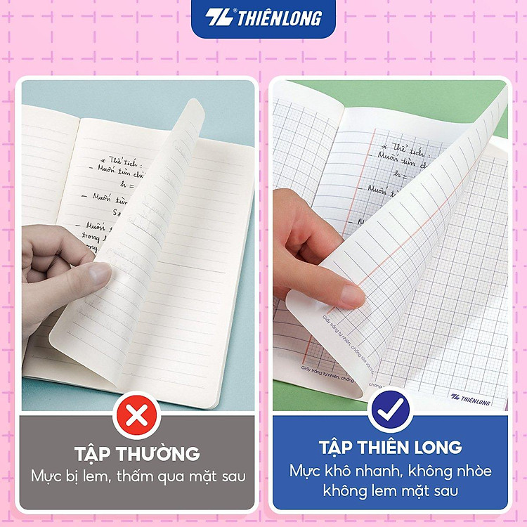 Tập học sinh chống lem 48 trang 4 ô ly vuông 2.5mm 120gsm Thiên Long NB-119/AK - Ảnh 6