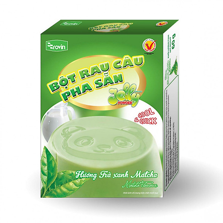Bột Rau Câu Pha Sẵn Hương Trà Xanh Matcha Rovin (Hộp 60g)