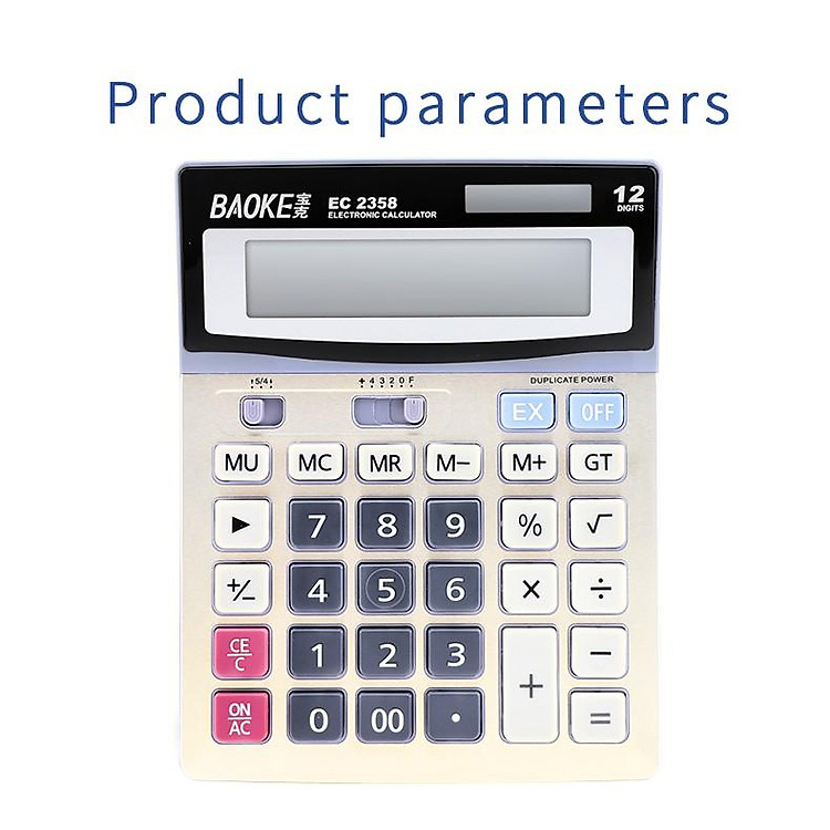 Máy Tính Kế Toán Cầm Tay Năng Lượng Mặt Trời (12 số) - Ảnh 2