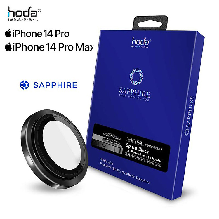 Dán cường lực bảo vệ camera HODA Sapphire dành cho iPhone 14 Pro/14 Pro Max - Hàng Nhập Khẩu
