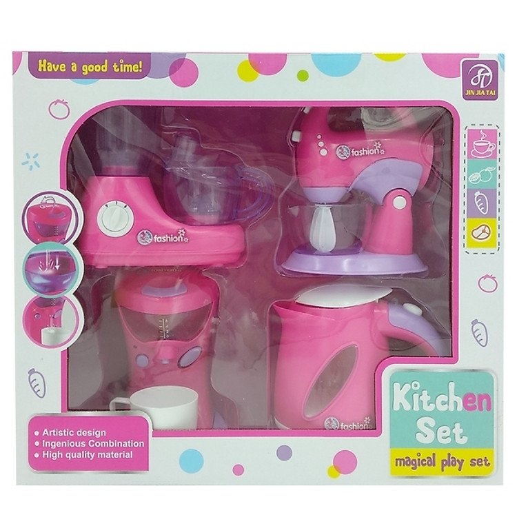 Bộ Đồ Chơi Thiết Bị Nhà Bếp Hiện Đại 4 Món Màu Đỏ Girl Toys 687