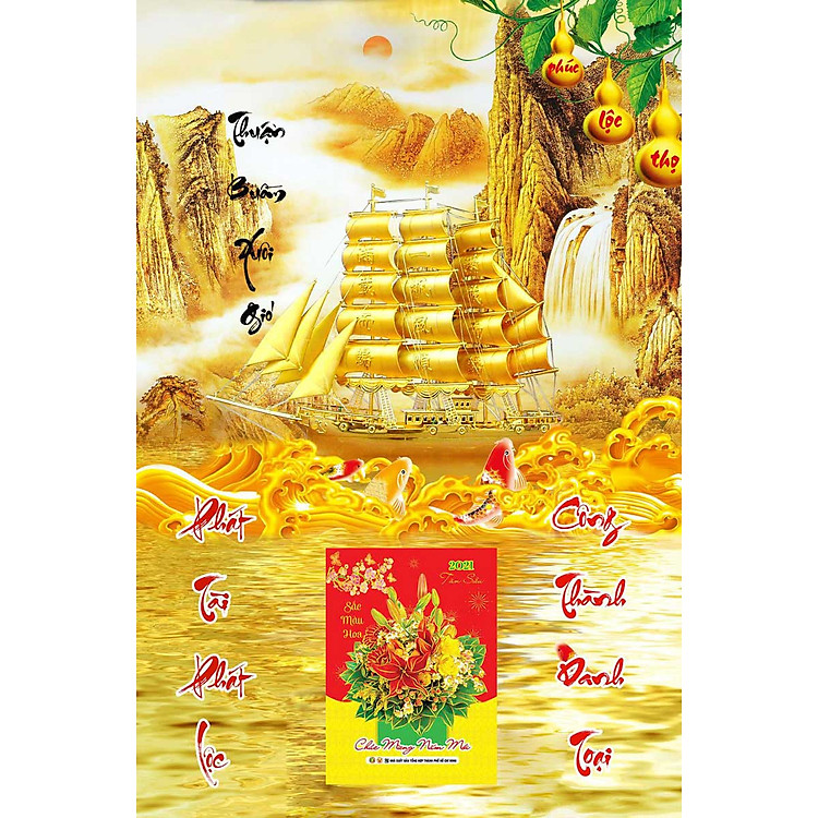 Lịch Gỗ Treo Tường Laminate 2021 Thuận Buồm Xuôi Gió (40 Cm x 60 Cm)