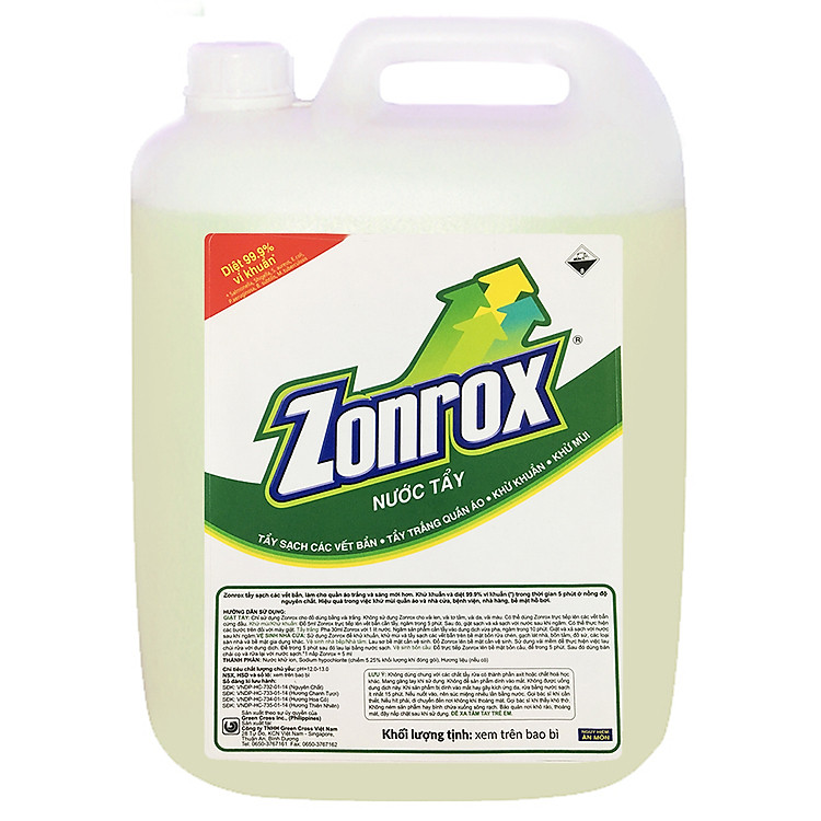 Nước tẩy trắng Zonrox Hương Hoa cỏ can 18L