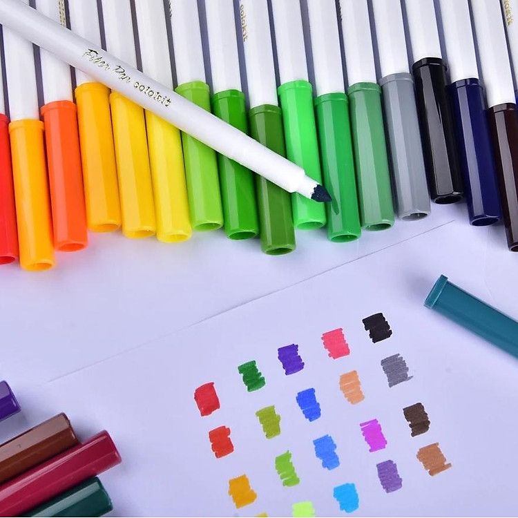 Hộp Bút Lông 36 Màu Fiber Pen Washable (Mẫu ngẫu nhiên) - Ảnh 3