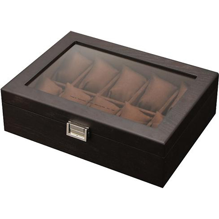 Hộp Đựng Đồng Hồ 10 Ngăn Vỏ Gỗ Veneer Cao Cấp - Mã 539