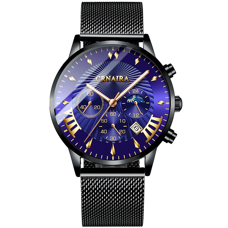 Đồng Hồ Nam Crnaira Dây Tiatnium Cao Cấp Không Gỉ,Hiển Thị Lịch Ngày, Thiết Kế Kín Chống Nước Hoàn Hảo, Mặt Kính Tráng Sapphire Lịch Lãm - Đồng Hồ Nam Chuẩn Men Cao Cấp