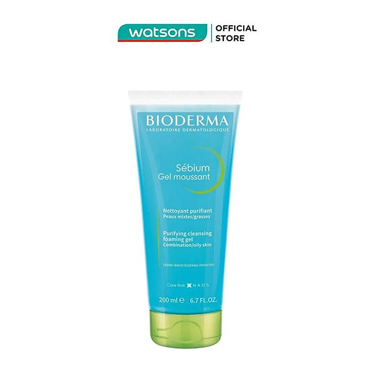 Gel Rửa Mặt Bioderma Sébium Moussant Tạo Bọt Dành Cho Da Hỗn Hợp Và Da Dầu 200ml