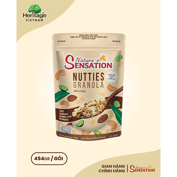 Nature's Sensation - Gói 454gr Hỗn hợp ngũ cốc và hạt khô (Nutties Granola)