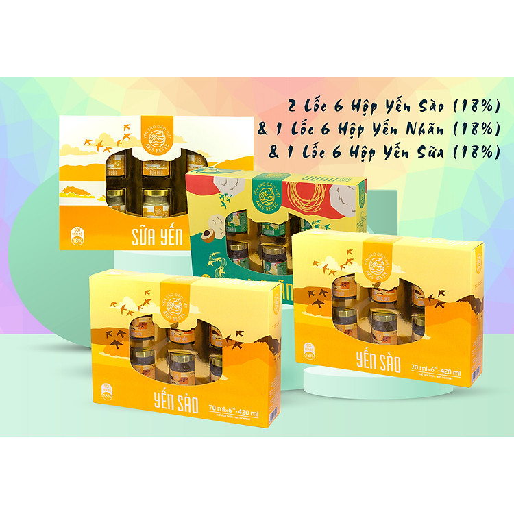 SET 4 LỐC 6 YẾN ARIS NEST (SỢI YẾN TỔ 18%) CHÍNH HÃNG TẶNG KÈM 1 LỐC 6 YẾN + 1 NÓN BẢO HIỂM