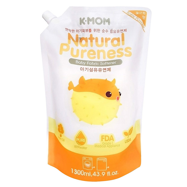 Nước Xả Quần Áo Sơ Sinh Hữu Cơ K-mom KM13123 - Túi 1300ml Cam