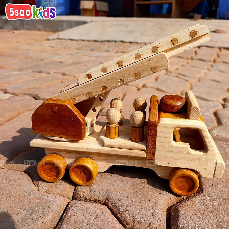 Mua tại Tiki: Mua Đồ Chơi Xe Cứu Hỏa Gỗ 5Saokids Chính hãng Tiết kiệm