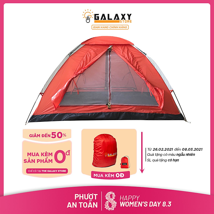 Lều 2 Người Phượt Cắm Trại Du Lịch Galaxy Store Tetragon 2PLE01 Hàng Xuất Khẩu Châu Âu (Màu Ngẫu Nhiên)