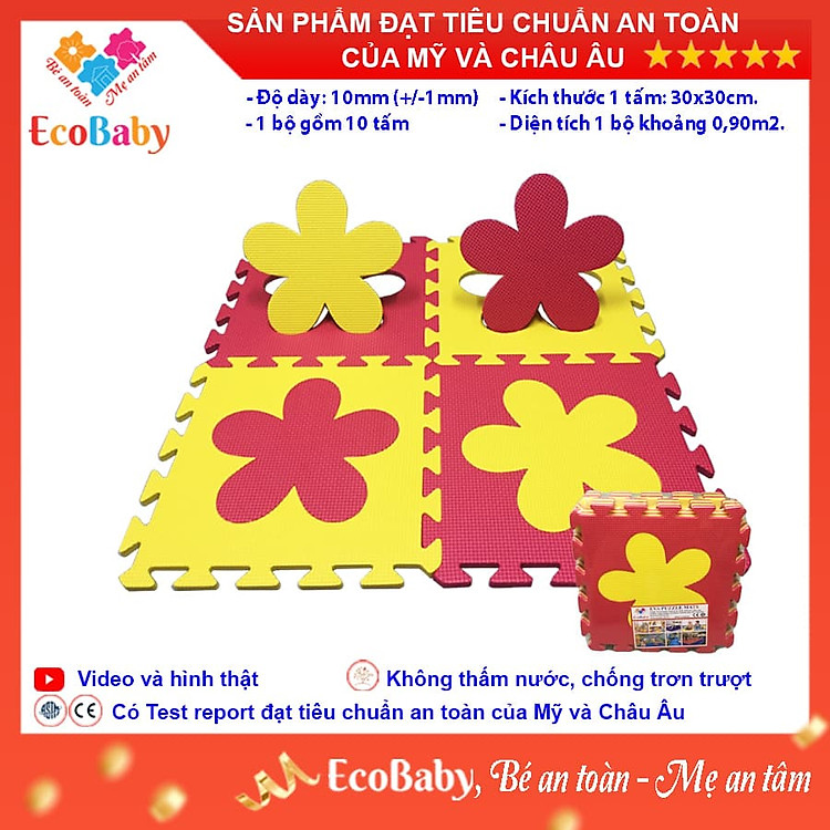 Mua Bộ 10 tấm Thảm xốp ECOBABY cho bé Chính hãng Giá rẻ