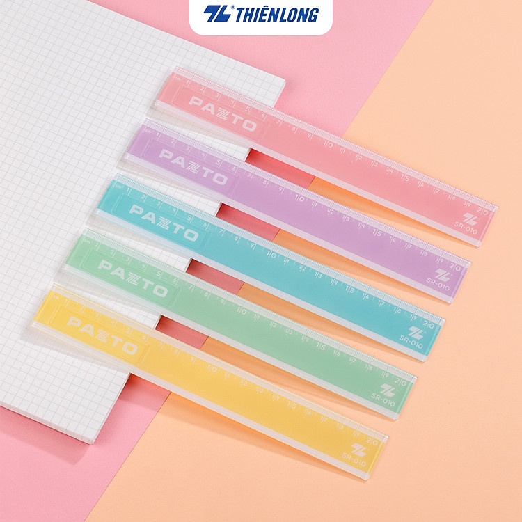 Thước Nhựa Thẳng Màu Pastel 20 cm Thiên Long Pazto SR-010 (1 cây) - Ảnh 2