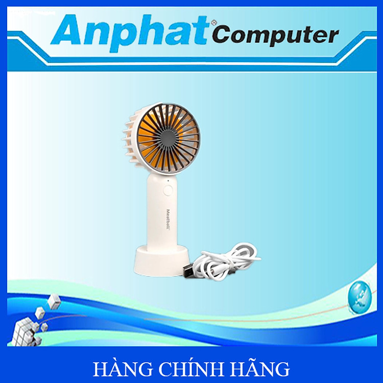 Quạt cầm tay Pisen Meatball Handheld Fan (Trắng) 1200mA/4.4Wh F828 - Hàng Chính Hãng