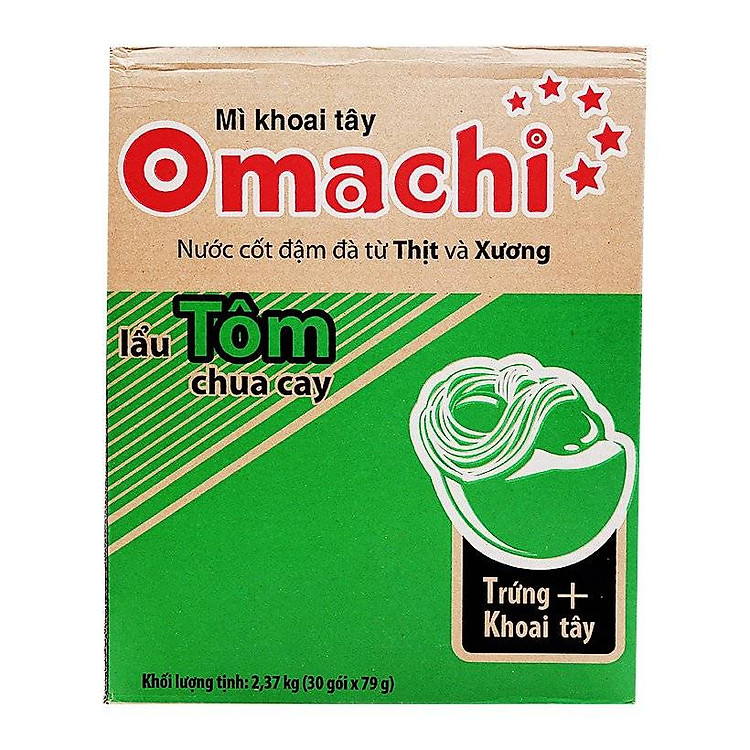 Thùng 30 Gói Mì Omachi Lẩu Tôm (79gr/Gói)
