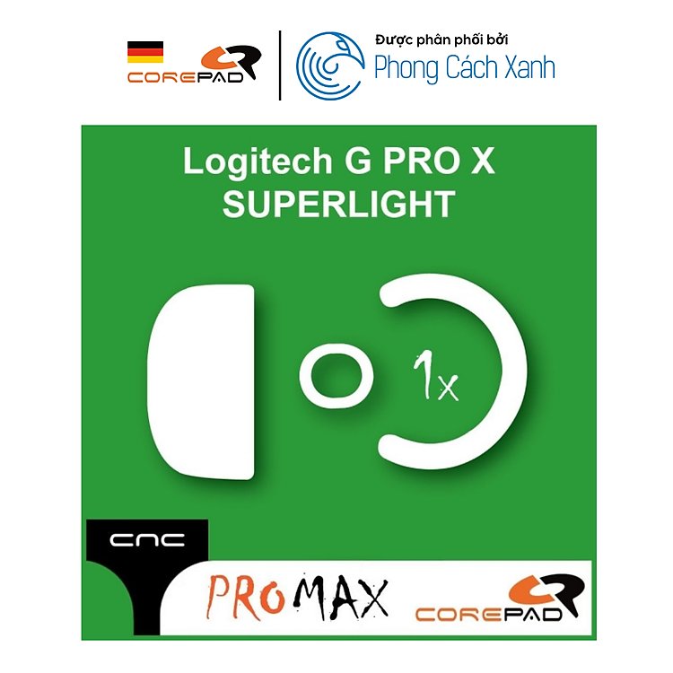 Feet chuột PTFE Corepad CNC milled Skatez PRO MAX dành cho Logitech G PRO X SUPERLIGHT 1 (1 bộ) - Hàng Chính Hãng
