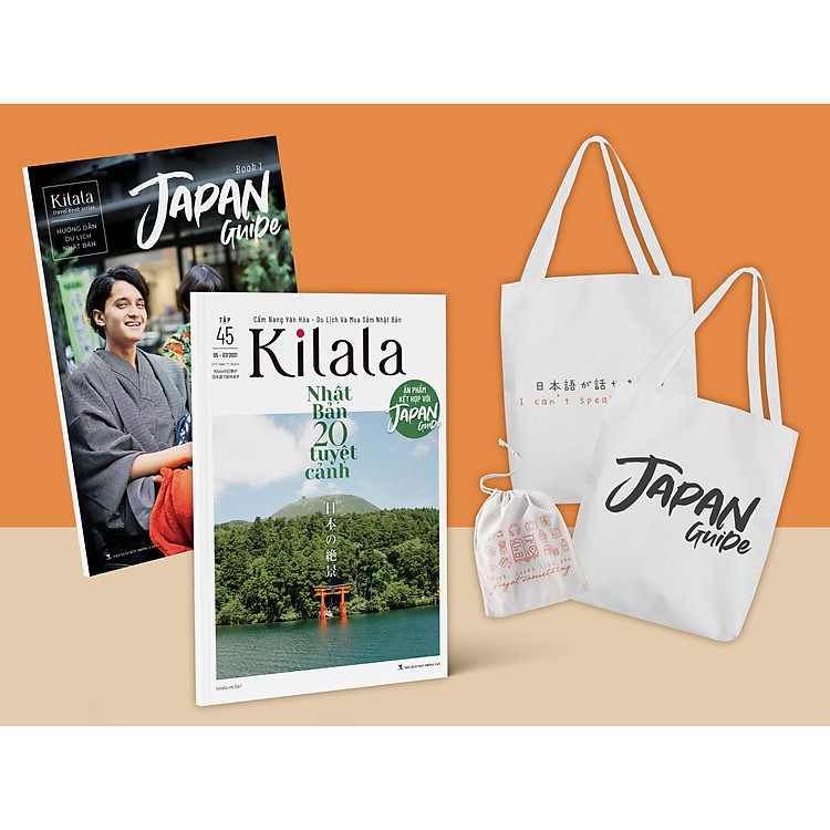 Combo 2 cuốn về chuyên đề du lịch Nhật Bản: Sách hướng dẫn du lịch Nhật Bản Japan Guide + Cẩm nang Kilala Vol.45 Nhật Bản 20 tuyệt cảnh ( Tặng kèm bộ túi tote )