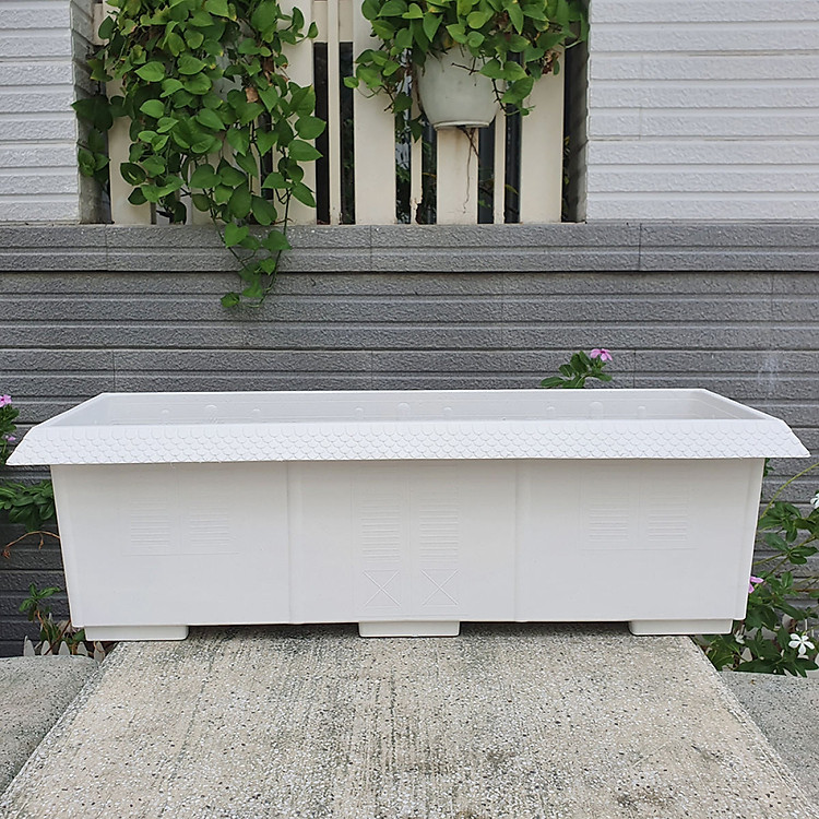 Bộ 02 chậu dài kiểu mái ngói nhựa dày trồng rau, hoa size 6 2cm x 23cm x 19cm