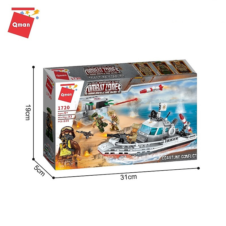 Đồ chơi xếp hình Qman 1720 - Bờ biển Chính hãng Tiết kiệm - Hình ảnh 4