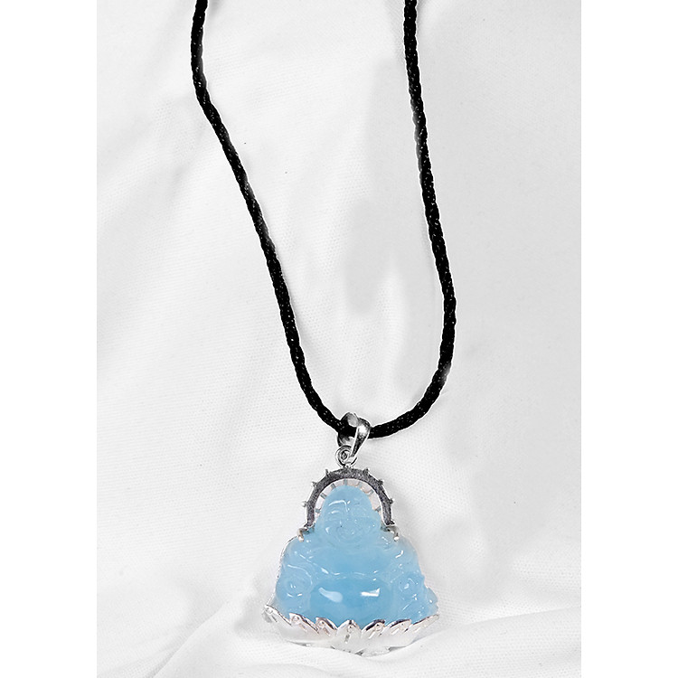 Mặt Dây Chuyền Phật Di Lặc Đá Aquamarine Ngọc Quý Gemstones