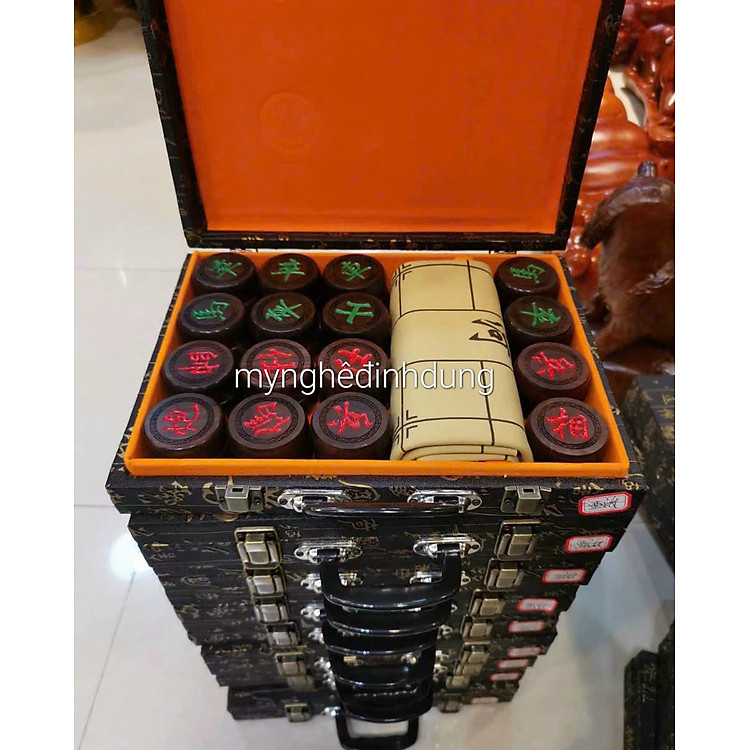 Mua Combo cờ tướng gỗ trắc + hộp da Chính hãng Giá rẻ - Hình ảnh 2