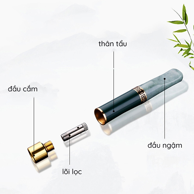 Tẩu Lọc Thuốc Đá Ngọc Bích Cầm Tay ZB-223 - Ảnh 3