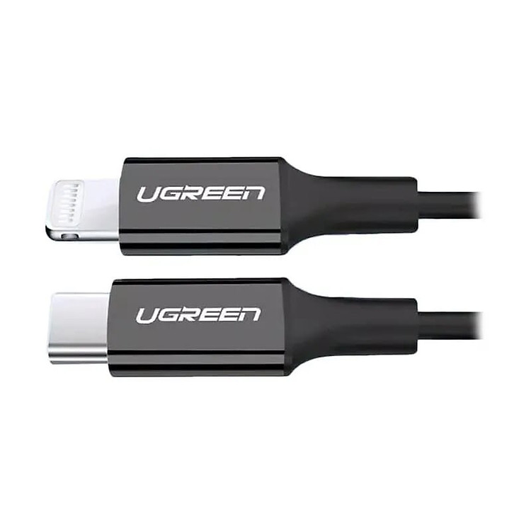 Cáp sạc + truyền dữ liệu Lightning sang Type C Ugreen 171CS60751US 1M màu Đen hàng chính hãng