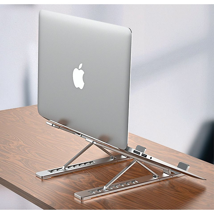 Đế nhôm cao cấp hỗ trợ tản nhiệt cho Laptop, Macbook gồm 7 mức điều chỉnh độ nghiêng tùy ý (có thể gập gọn thông minh)
