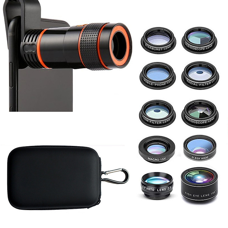 Lens điện thoại góc rộng, camera kép 10 in 1 thích hợp với tất cả các dòng điện thoại L-8X1001