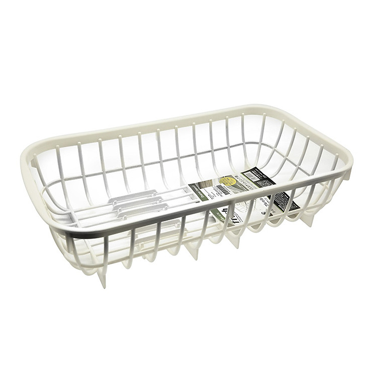 Rổ úp đa năng kèm khay hứng thoát nước màu trắng nội địa Nhật Bản