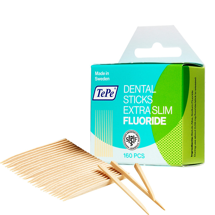 Tăm răng gỗ siêu mỏng có fluoride Tepe Wooden X-slim with Fluor 160pcs (160 cái)
