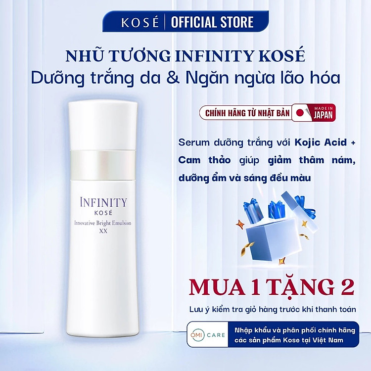Nhũ Tương Dưỡng Trắng Da & Ngăn Ngừa Lão Hóa Infinity Kosé Innovative Bright XX 120ml