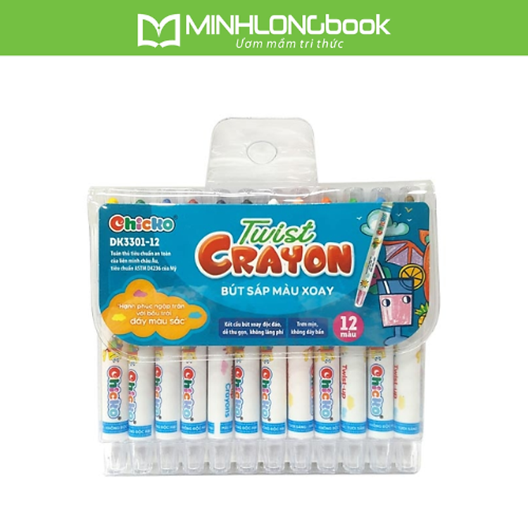 Bút Sáp Màu Xoay DK 3301-12 (12 màu)