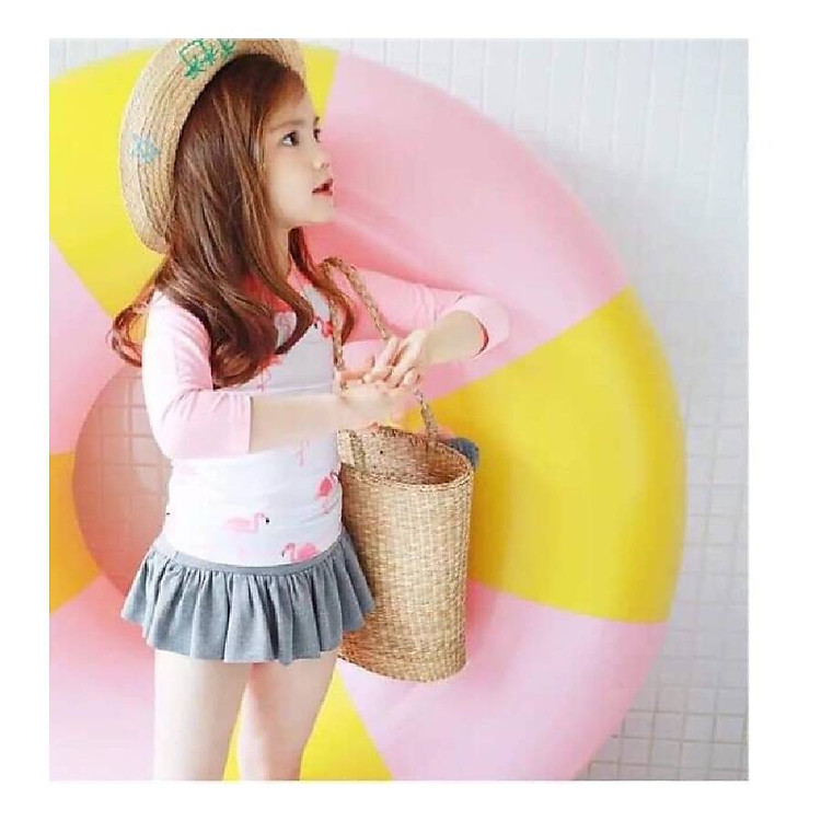 Bộ đồ bơi bé gái váy xám