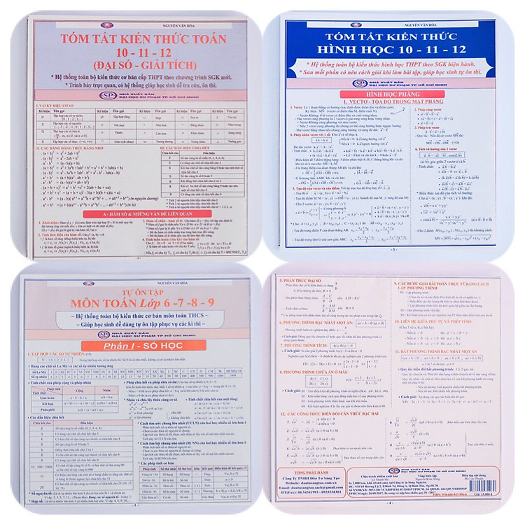 Hệ thống kiến thức môn Toán phổ thông (combo-3 tựa)
