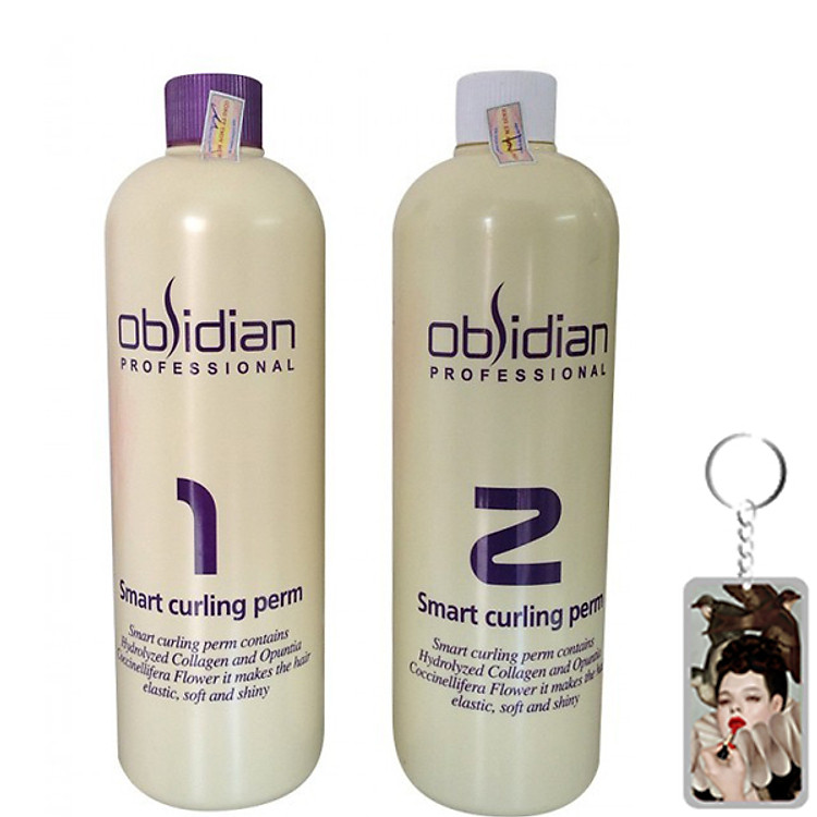 Thuốc uốn tóc 3D Obsidian Professional Smart Curling Perm Hàn Quốc (2x500ml) tặng kèm móc khoá