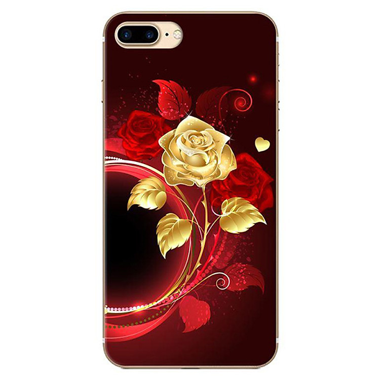 Ốp Lưng Dành Cho iPhone 8 Plus/ 7 Plus - Mẫu Nhánh Hồng Vàng
