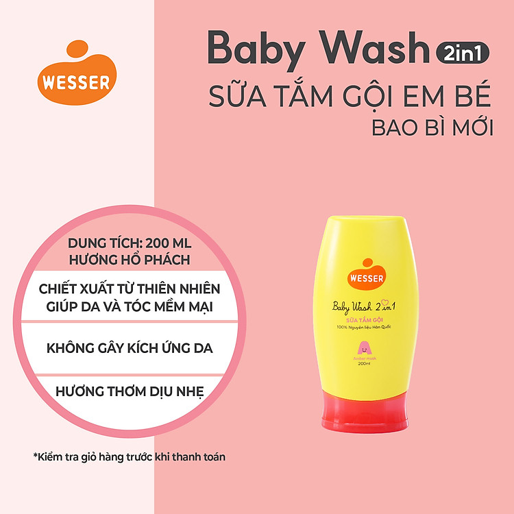 Sữa tắm gội Wesser 2 in 1 200ml Chính hãng Ưu đãi - Hình ảnh 2