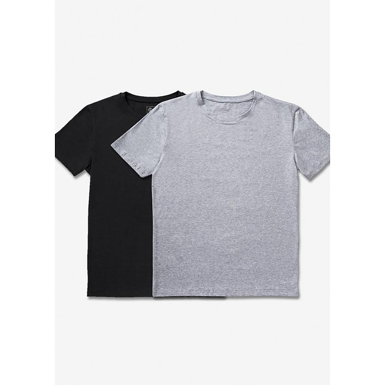 Combo 2 áo phông đen, xám cổ tròn Coolmate