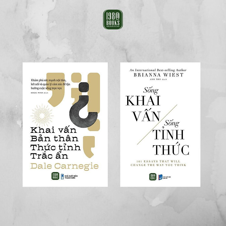 Sách - Combo 2 Cuốn: Khai Vấn Bản Thân - Thức Tỉnh Trắc Ẩn + Sống Khai Vấn - Sống Tỉnh Thức - 1980 Books