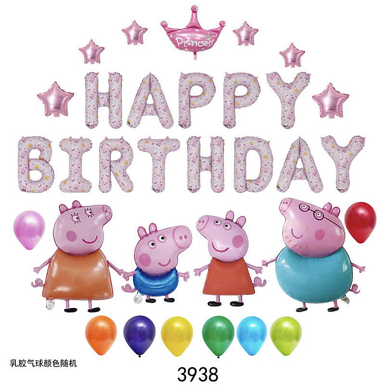 Bóng Bóng Trang Trí Sinh Nhật (Sét 3938 Hồng) - Ảnh 3