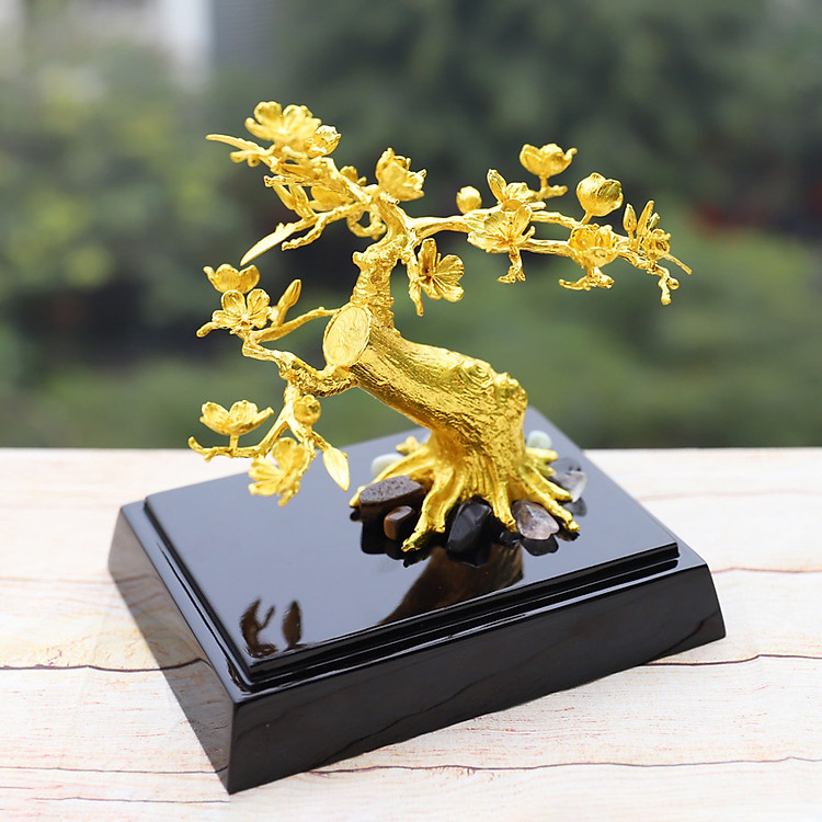 Cây Hoa Đào bonsai mạ vàng - Quà tặng Tết độc đáo - Ảnh 3