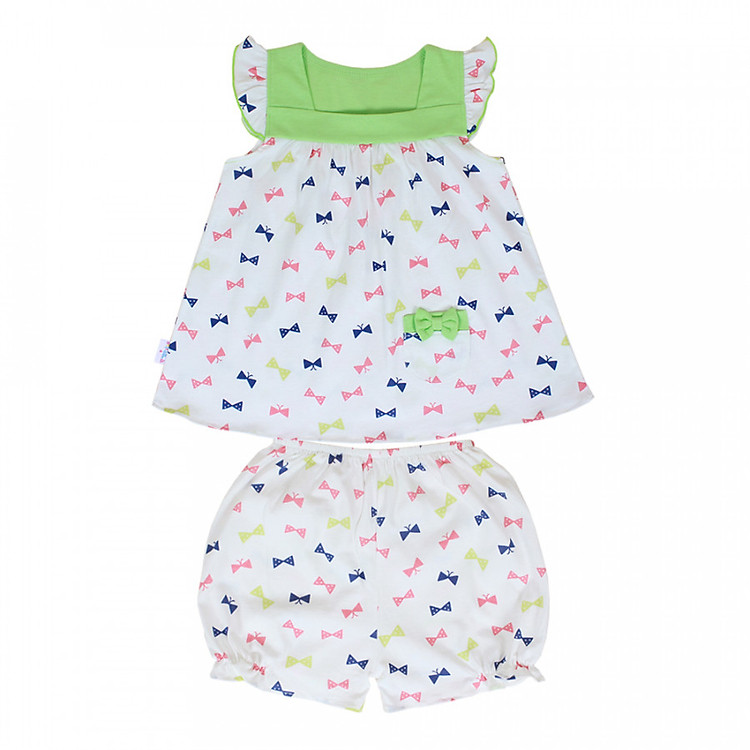 Bộ ngắn bé gái BN1111 (hoa văn ngẫu nhiên)