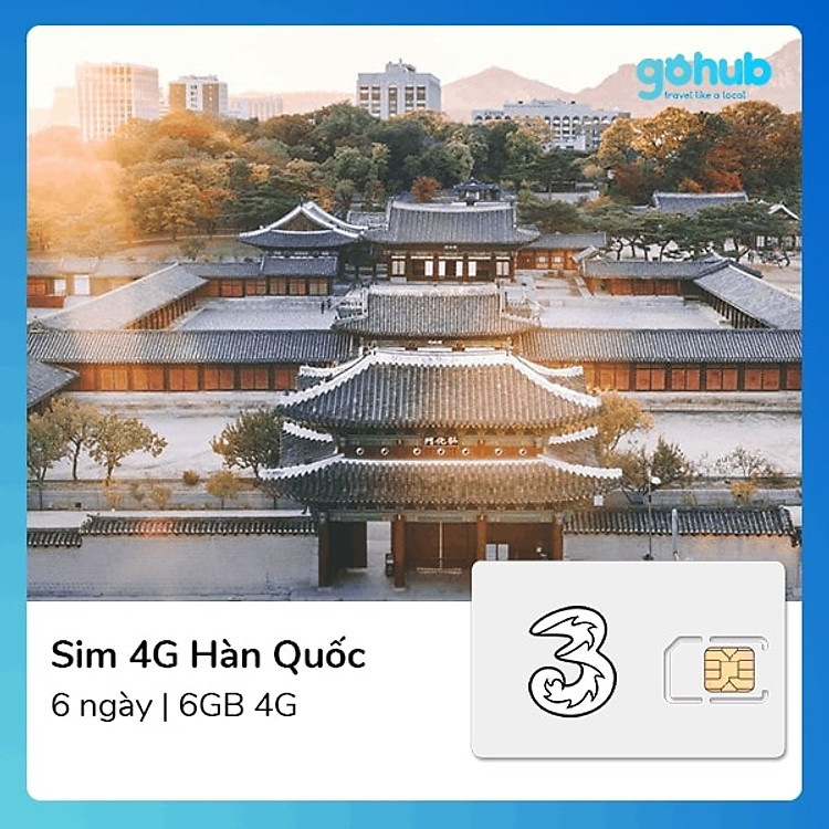 Gohub - SIM Du Lịch 4G Hàn Quốc, Dung Lượng 6GB Sử Dụng 6 Ngày